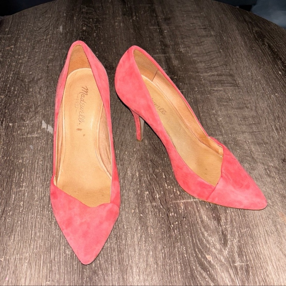 Madewell Coral Suede Heels
